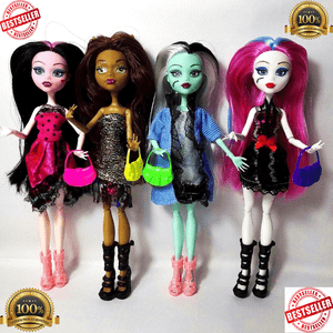 Monster-High-Draculaura-Doll-Lot-Set-4Pcs-Dolls-Lagoona-Wolf-Mattel-Clothes-Gift