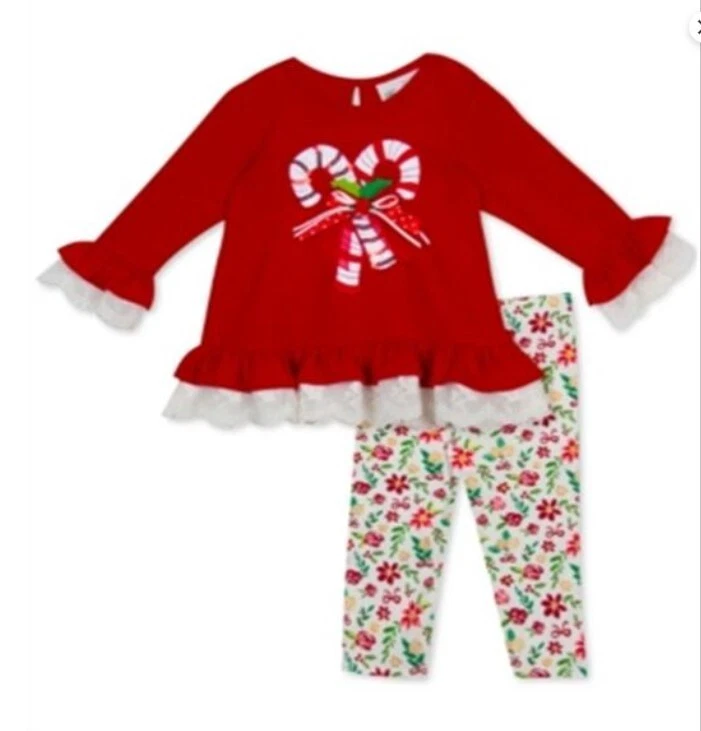 Conjunto de 2 Top y Leggings Rojo Ediciones Raras Niña Talla 3/6 Meses Foto 3 de 4