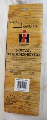 IH International Harvester McCormick Farmall Metal Thermometer By