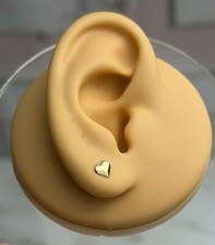 14K 585 SOLID Gold Heart Earrings Studs - Love, Romantic, Gift for Women, Italy