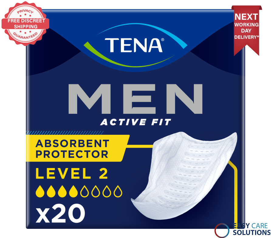 20 x Tena Men Absorbent Protector Level 2 | Incontinence Pads | 1 Pack of 20 - Image 3