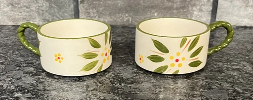 2 Temp-tations by Tara Old World Green 8 Oz Tea/Coffee Cups/Mugs