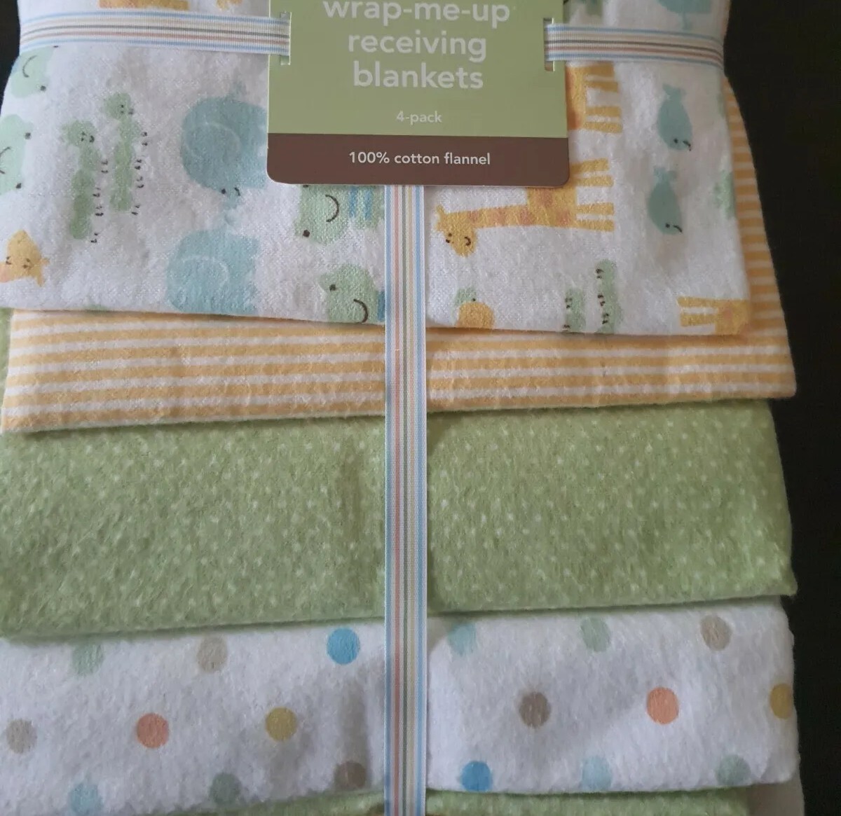 Carter's NEW yellow giraffe green frog elephant ducks Receiving Flannel