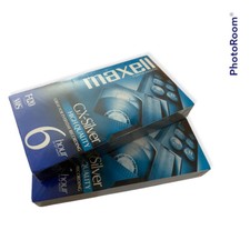 Lot of 2 Maxell T-120 GX-SILVER High Quality 6 Hour Blank VHS Video Tapes Sealed