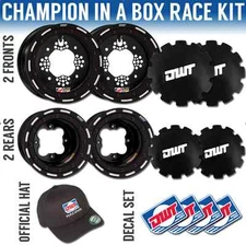 DWT Black Champion in Box 10" Front 9" Rear Rims Wheels Beadlock Yamaha YFZ450R