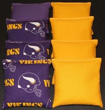 MINNESOTA VIKINGS 8 CORNHOLE BEAN BAG TOSS BAGGO NFL Quality Handmade