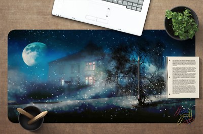 3D Firefly Moonlight House 7 Non-slip Office Desk Mouse Mat Keyboard Game