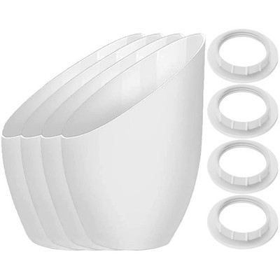 Lampshade Rings+Plastic Shade, 1-1/2'' Thread 4-Pack