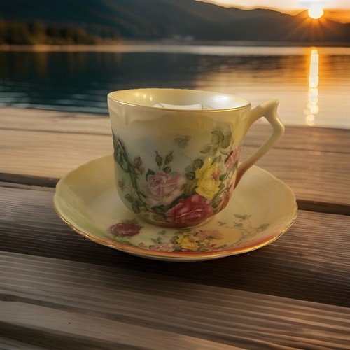 Antique/vintage Mustache Teacup & Saucer Moritz Zdekauer Altrolau, Austria 1909 - Picture 9 of 16