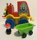 Fisher Price Little People Crazy Clown Car Fireman Tub Hose Works Vintage