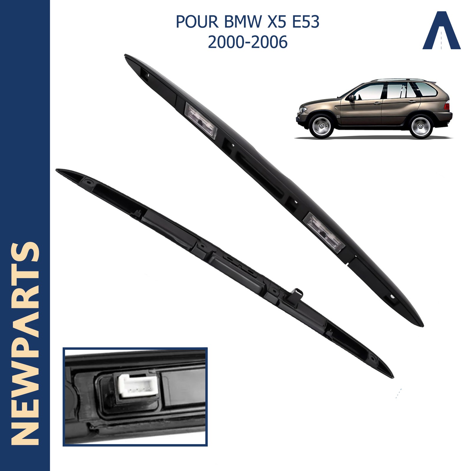 Poignée de hayon BMW X5 E53 réparant l'éclairage de plaque défectueux de 2000 à 2006
