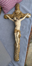 Kruzifix Kreuz Um sicher 100 Jahre alt Gips Siehe Fotos 69 x 34cm