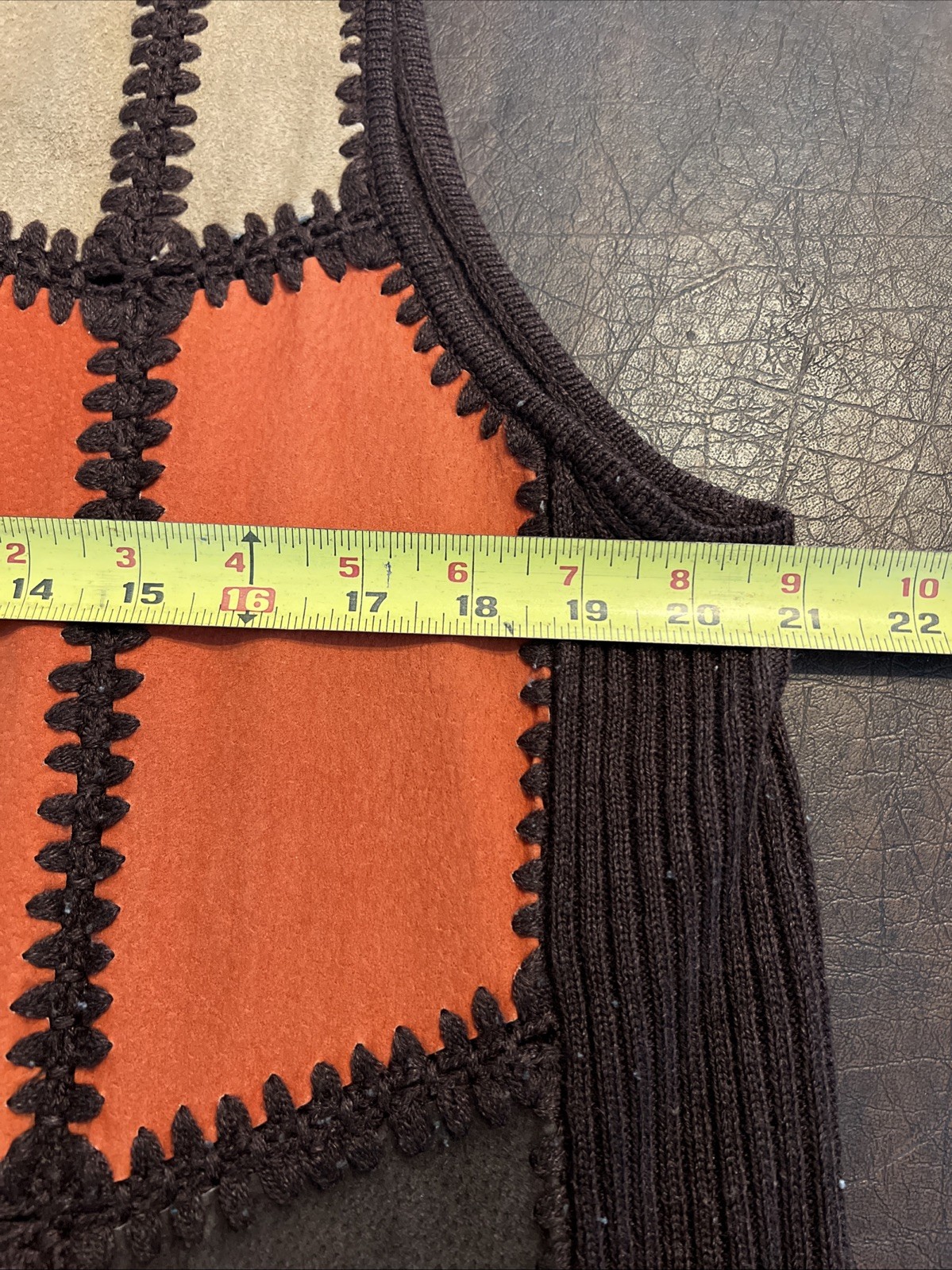 Studio Works Suede Black Brown Patchwork Sweater … - image 16