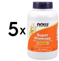 5 X Now Foods Super Primrose, 1300Mg - 120 Softgels (233,32 Eur/Kg)