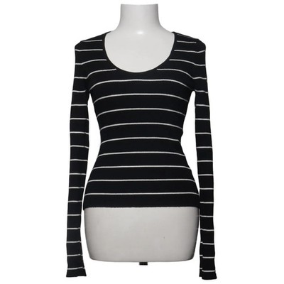 H&M, Strickpullover, Größe: M, Schwarz/Weiß, Viskose/Polyamid, Streifen #iWX