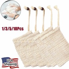 1/3/5/10Pcs Faux Sisal Soap Bag Exfoliating Soap Saver Pouch Holder Soft USA