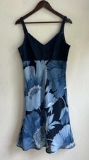 Vintage 90s Y2K Denim Babydoll Floral Midi Dress 12 Fairy Grunge AGB Dainty