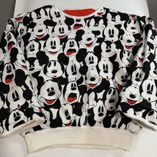 Vintage Disney Mickey  Co Mouse All Over Print Reversible Sweater Size OS