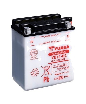 YUASA Battery with Electrolyte YB14-B2 COMBIPACK