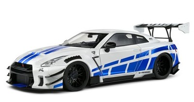 SOLID - NISSAN GT-R W / Liberty Walk Body Kit 2.0 2024 White with Blue Stripes...