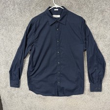 Calvin Klein Button Down Shirt Mens Medium Striped Business Minimalist Office