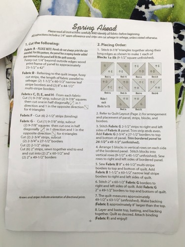 "Spring Ahead" 49" x 63" Quilt Kit by John Sloan for Hancock's of Paducah - Picture 3 of 5