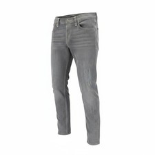 Jeans uomo NUDIE JEANS stretti lunghi John W30/L32 antracite lavato organico slim *