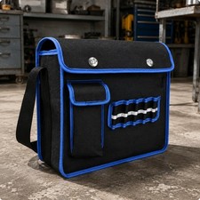 Canvas Tool Bag with Shoulder Strap Portable for Garage, DIY Users