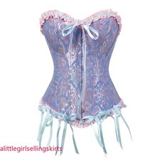 Corset Top Women Lace Up Ruffle Bustier Plus Size Waist Cincher Costume Fit
