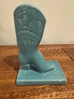 Haeger USA Vintage Blue Cowboy Boot Vase Approx 6” Tall