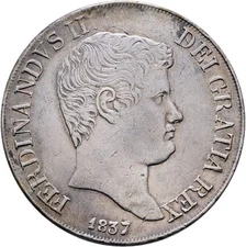 Naples Two Sicilies Rare 120 Grain Plate 1837 Ferdinand II Bourbon