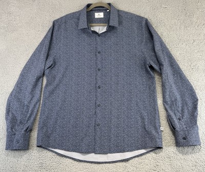 7 Diamonds Shirt Mens XL Black 4 Way Stretch Button Up Long Sleeve
