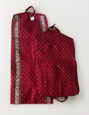 Vera Bradley Red Quilted Garment Bag Tote 2pc Set Cotton Paisley NWT