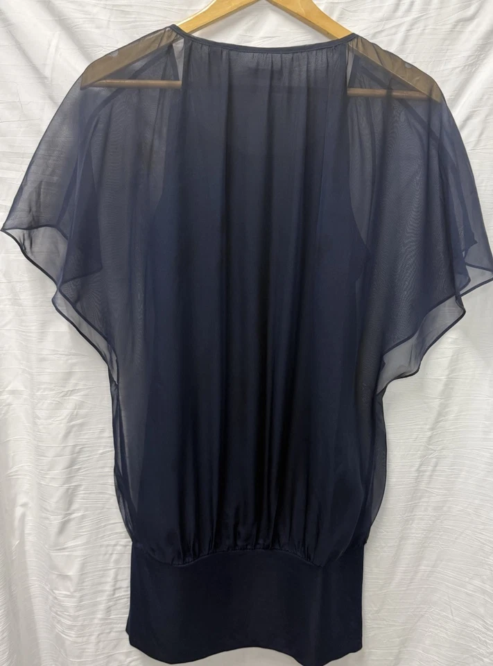 Blusa de gasa azul marino Espirit talla 6 Foto 4 de 4