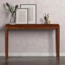 Mingle Modern Wooden Rectangle Console Table with Hidden Drawer – Waterproof ...