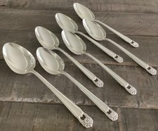 6 International Rogers ETERNALLY YOURS Silverplate Place Spoons + 1 Tablespoon