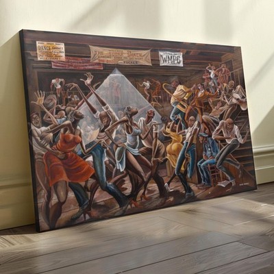 Sugar Shack Canvas Wall Art, Vintage Dance Party Urban Music Decor