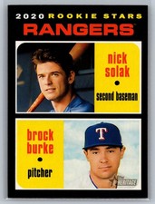 2020 Topps Heritage #181 Rangers 2020 Rookie Stars Nick Solak / Brock Burke *RA