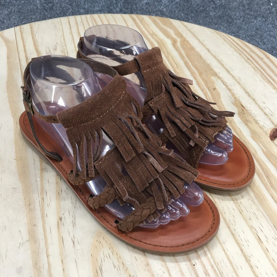 Босоножки женские American Eagle Outfitters 8 бахром с ремешками гладиаторские туфли на плоской подошве коричневые - Изображение 3 из 4