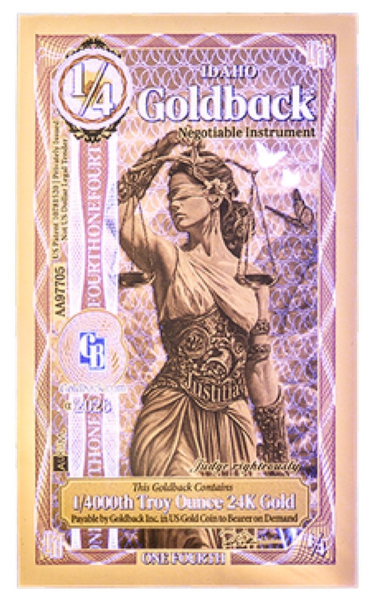2026 Idaho 1/4 Goldback *ALPHA SERIES* (Justitia, Justice) | eBay