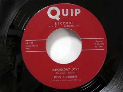 Don Sheriden 45 RPM Single 7'' Schoolday Love Pop Rock VG++ QUIP