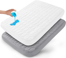 Pack and Play Sheets Fitted Quilted Waterproof Protector, 2 Pack Playard Mattres