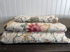 Ikea NASSELKLOCKA Twin Flat Sheet, Fitted Sheet + Pillowcase Beige Floral