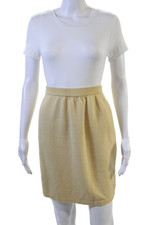 St. John Collection By Marie Gray Womens A-Line Mini Wool Skirt Beige Size 6