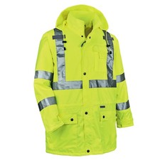 Ergodyne Glowear 8365 Rain Jacket High Visibility Reflective Ansi Compliant