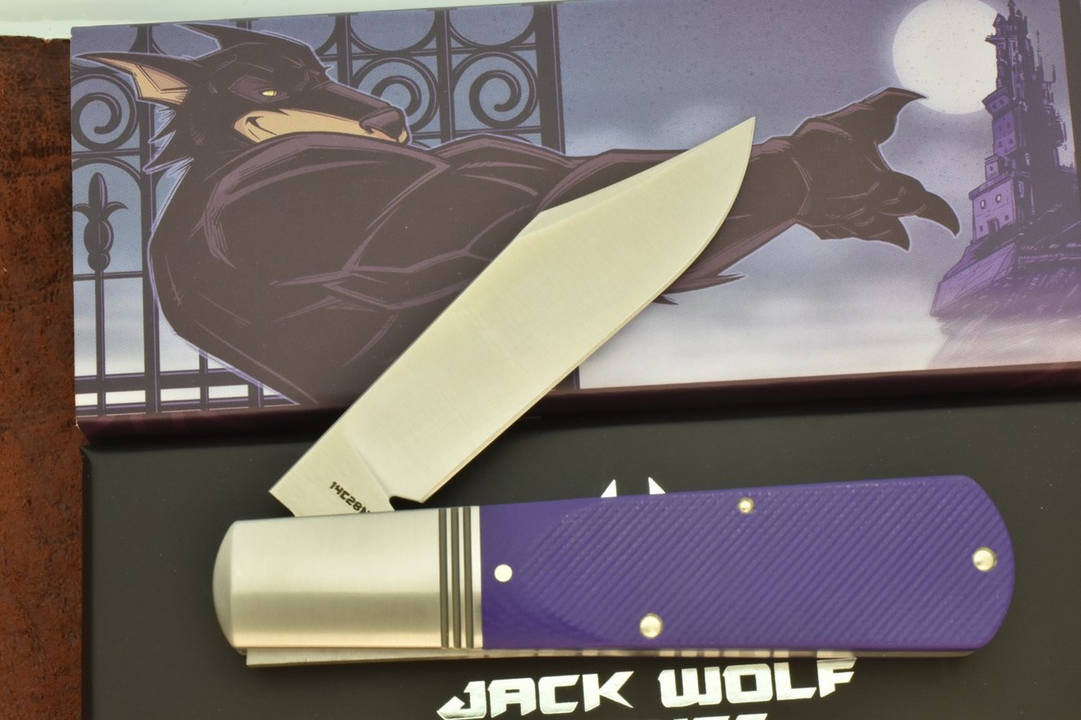 Jack Wolf Gateway Barlow V2 Purple Sawcut G-10 Folding Knife
