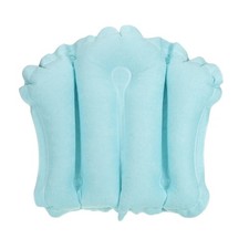 PATIKIL Inflatable Bath Pillow with Suction Cups, Terry Cloth Covered Blue