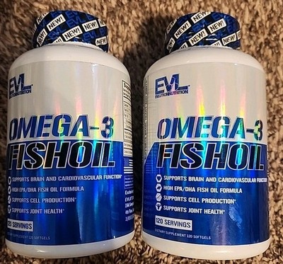 Lot of 2 120 Count Omega 3 Fish Oil Supplements Ultra Pure EPA DHA ALA 