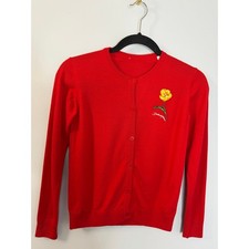 Dolce & Gabbana Kids Logo Knit Wool Cardigan Red Sz 9/10