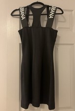 Dolce & Gabbana D&G Black Stretch Satin Bodycon Dress 40 Excellent